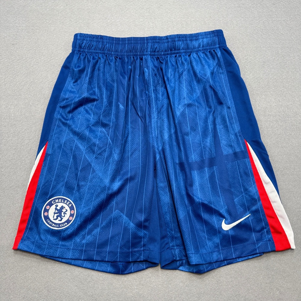 Nike Chelsea FC Shorts Mens Large Blue Pinstripe Mesh Lined Home Soccer Athletic